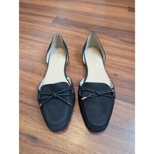 Isaac Mizrahi New York Black D'Orsay Flats-  Size 8